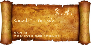 Kaszás Anikó névjegykártya